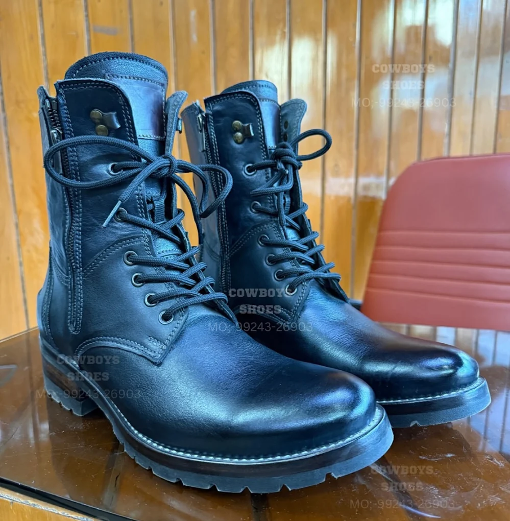 Leather Boots available at Cowboys Shoes Surat
